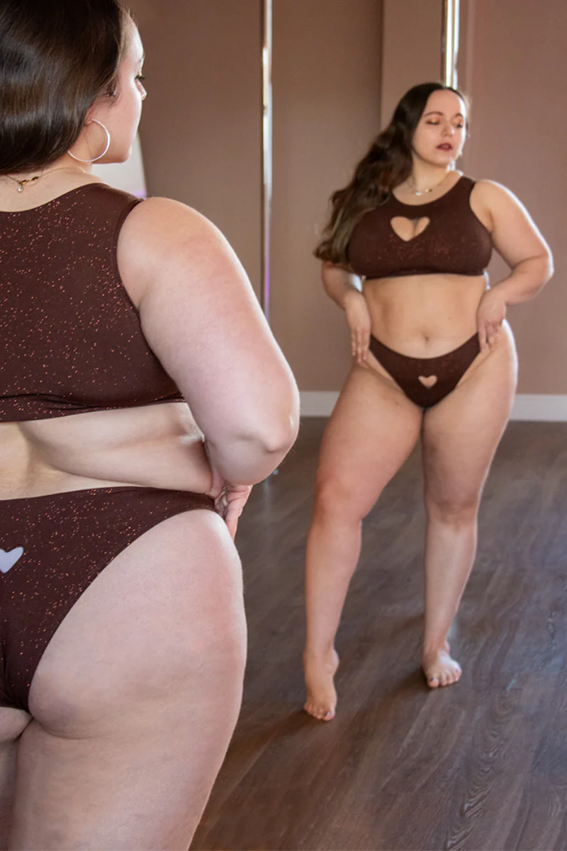 RAD X PJ Exclusive Love Top - Brown Glitter - Image 6