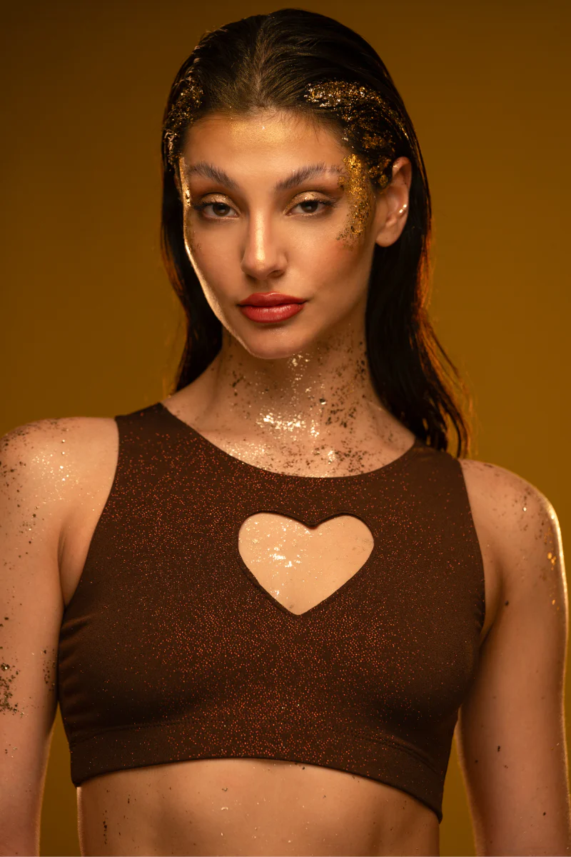 RAD X PJ Exclusive Love Top - Brown Glitter - Image 8