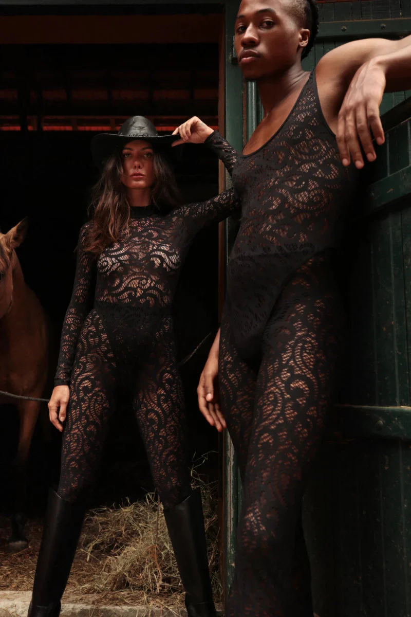 Rolling Bumper Leggings - Black Lace - Image 6