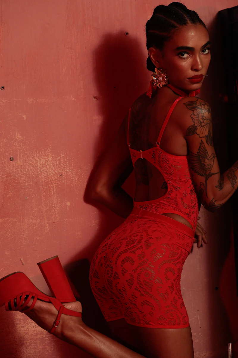 Rolling Bumper Shorts - Red Lace - Image 2