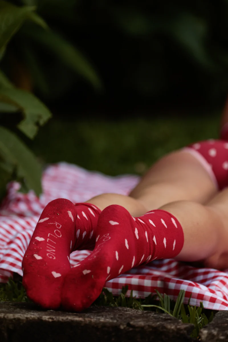 Rolling Calf High Socks - Sweetheart Red - Image 2