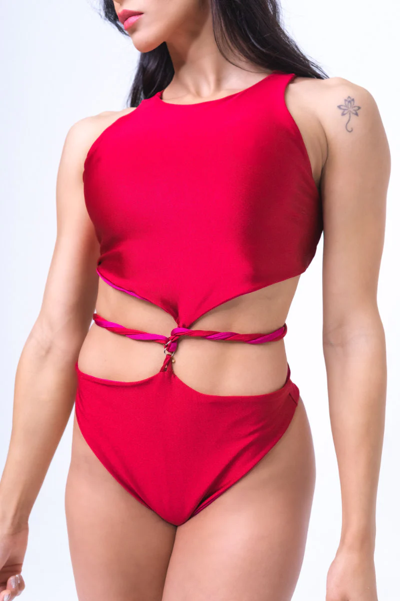 Sorte Infinity Bodysuit - Reversible Poppy Red/Raspberry - Image 7