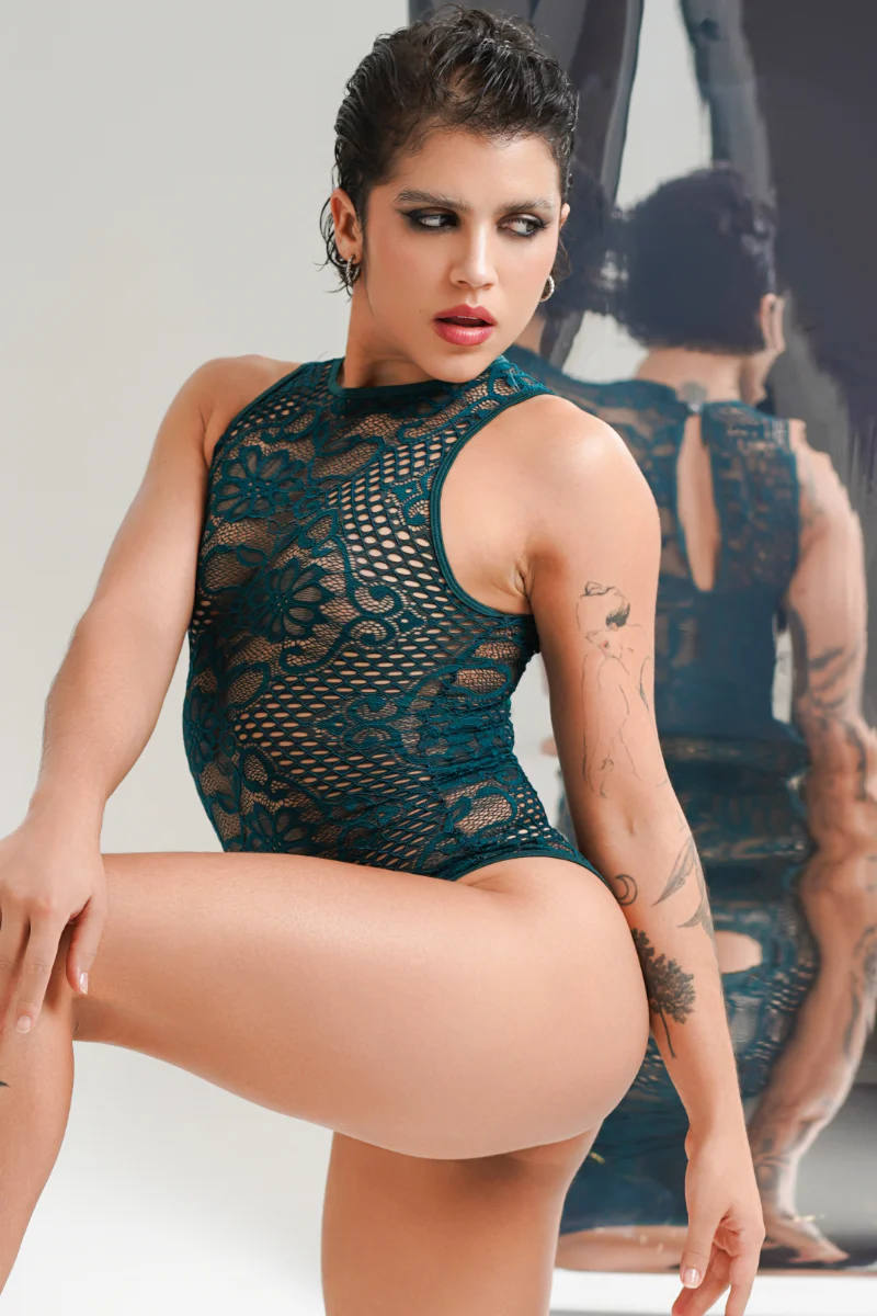 Sorte Nivalis Bodysuit - Teal Lace - Image 3